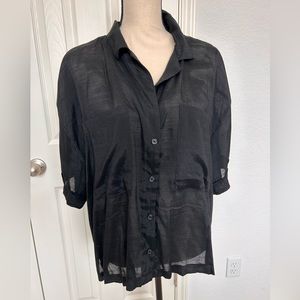 Button Front Oversized Top by Banana Republic
